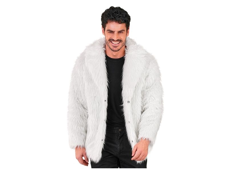 Weiße Pelzjacke Aus Kunstpelz