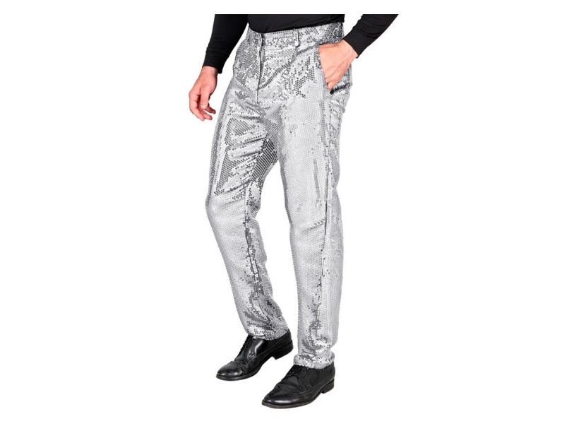 Silberne Paillettenhosen