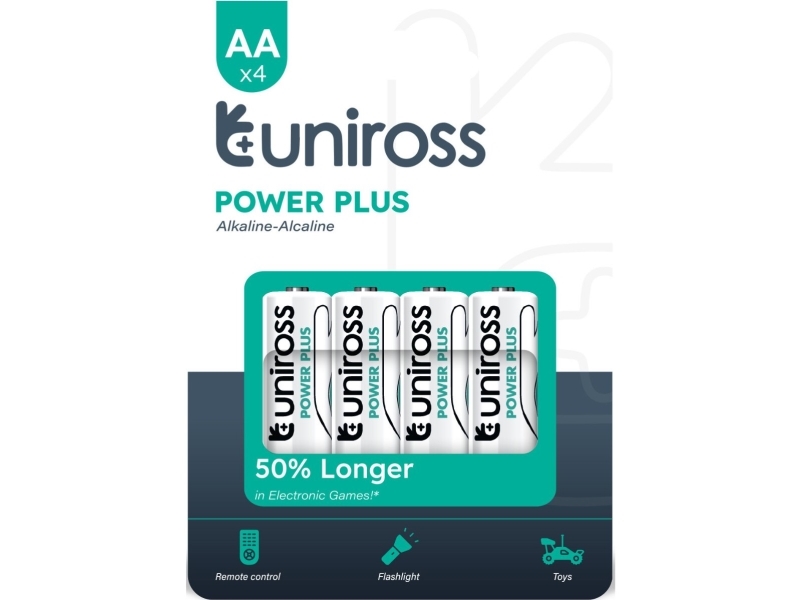 Uniross Power Plus AA / LR6 Standardbatterier 2700mAh, 40 stk.