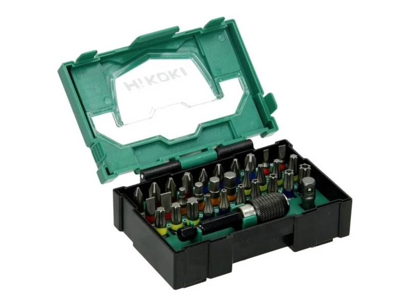 Hikoki 40030019 Bitsæt T-Profil, Kærv, Krydskærv Phillips, Krydskærv Pozidriv, Sekskant Inkl. Bitholder