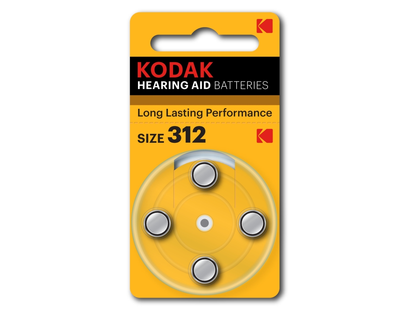 Kodak Hearing Aid 312, Engangsbatteri, Zink-luft, 1,45 V, 4 stk, 180 mAh, 0 - 45 °C
