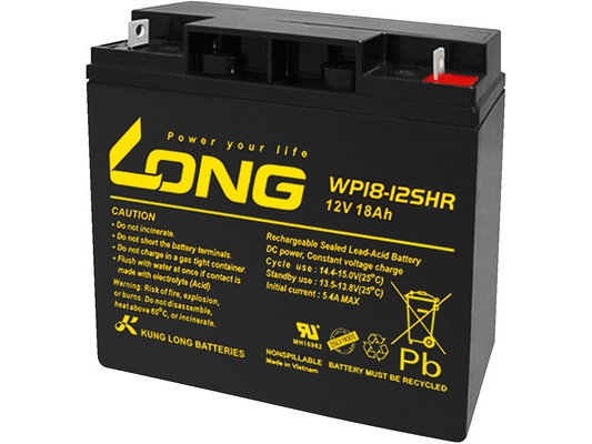 Monacor Wp18-12Shr, Bleiakkumulator, 12 V, 18 Ah, 1 Stück(E), Schwarz, 5,6 Kg