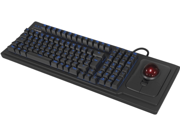 Keysonic Ksk-8202Elu-T (Uk) Mechanische Full-Size Tastatur Mit Großem Trackball, Qwerty Uk Layout, Hintergrundbeleuchtung, Usb, Schwarz, Volle Größe