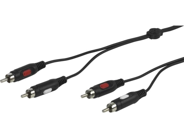 Vivanco Vva2rca25mmk, 2 X Rca, Hanstik, 2 X Rca, Hanstik, 2,5 M, Sort