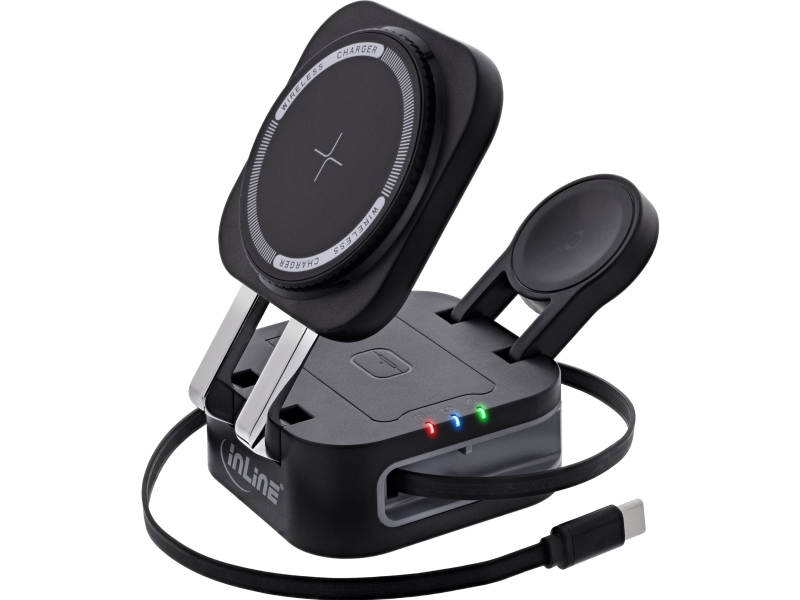 Inline 33392T, Drinnen, Usb, Kabelloses Aufladen, Schwarz