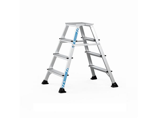 Zarges arbejdsbuk 2x4 trin - H = 0,99m, platform 400x300 trindybde 90 mm. Eloxeret