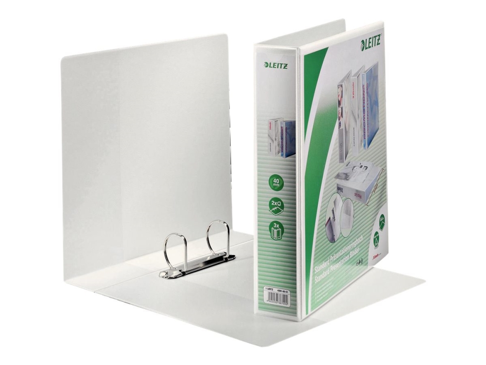 Leitz Standard - Præsentationsringbind - rygbredde: 63 mm - for A4 (210 x 297 mm) - kapacitet: 400 ark - hvid