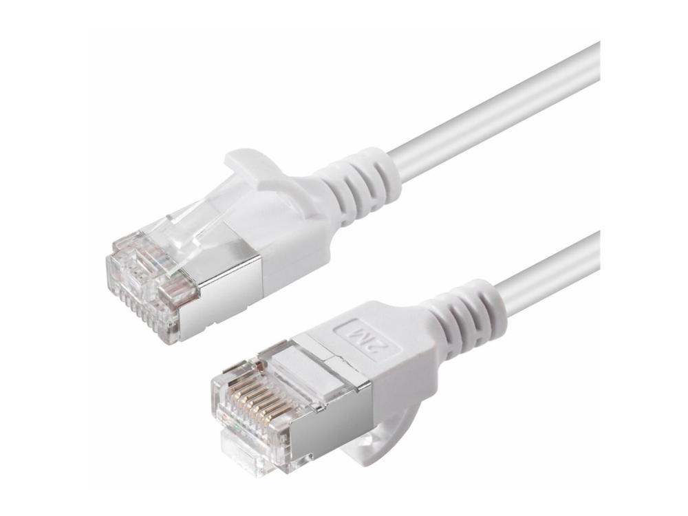 MicroConnect - Netværkskabel - RJ-45 (han) til RJ-45 (han) - 15 cm - U/FTP - CAT 6a - halogenfri, knastfri, tynd - hvid