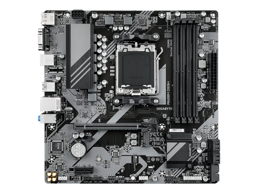 Gigabyte A620m Ds3h (Rev. 1.0), Amd, Buchse Am5, Amd Ryzen 5, Amd Ryzen 7 7Th Gen, Amd Ryzen 9 7Th Gen, Buchse Am5, Ddr5-Sdram, 192 Gb
