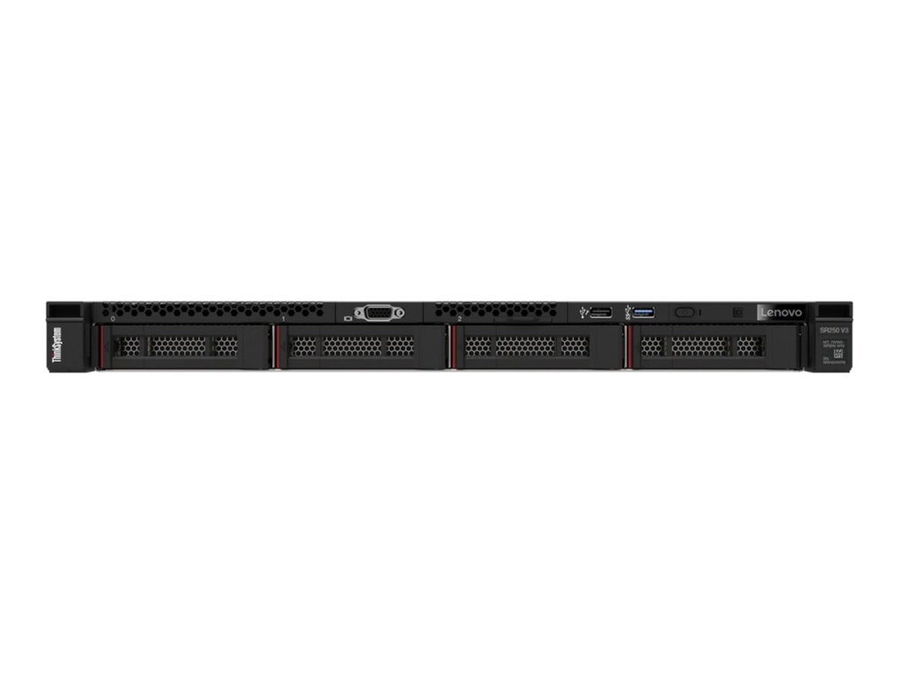 Lenovo ThinkSystem SR250 V3 7DCL - Server - rack-monterbar 1U - envejs - 1 x Xeon 6353P / op til 5.4 GHz - RAM 16 GB 3.5 bås(e) - ingen HDD - Matrox G200 - Gigabit Ethernet - intet OS - skærm: ingen