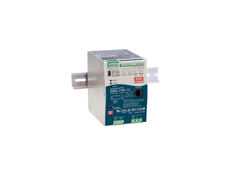Mean Well Drs-240-12 Strømforsyning Til Din-Skinne (Din-Schiene) 12 V 20 A 240 W 1 X
