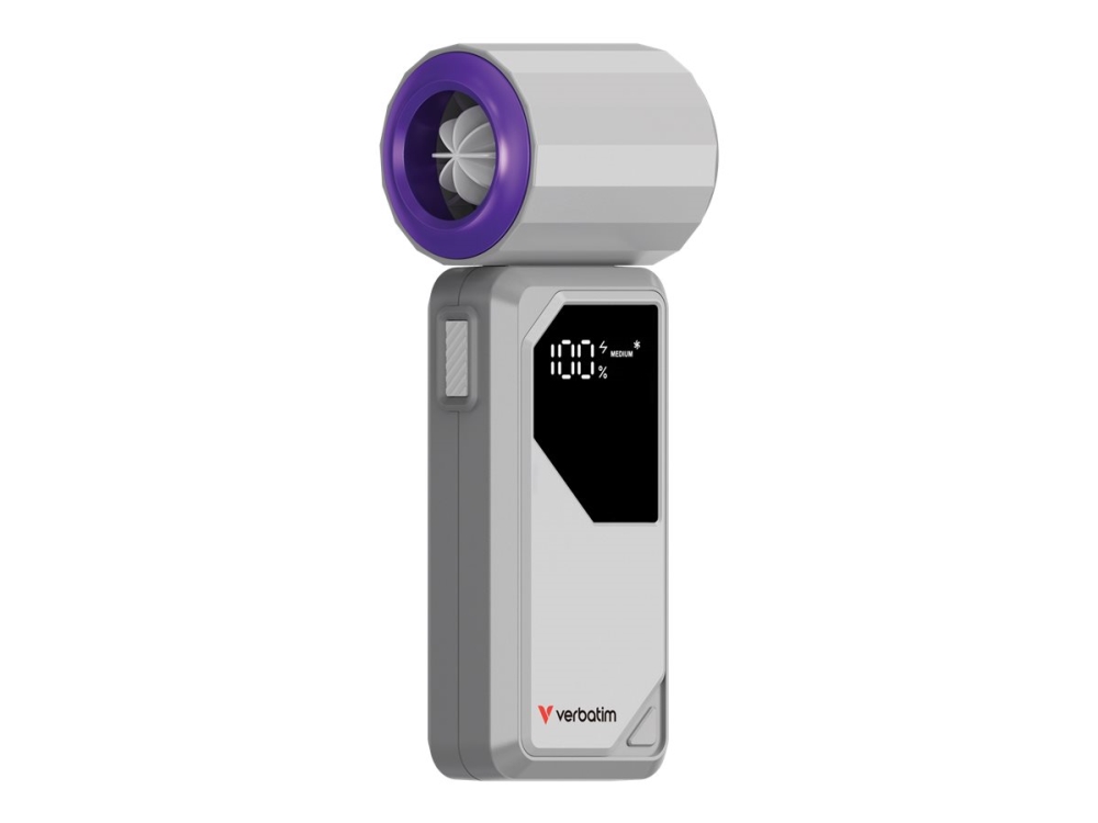 Verbatim Cool n Go AirJet - Fläkt - portabel - USB-C - purpurfärgad/grå | Ventilation & Klimat - Ventilation - Fläktar | GameStuff