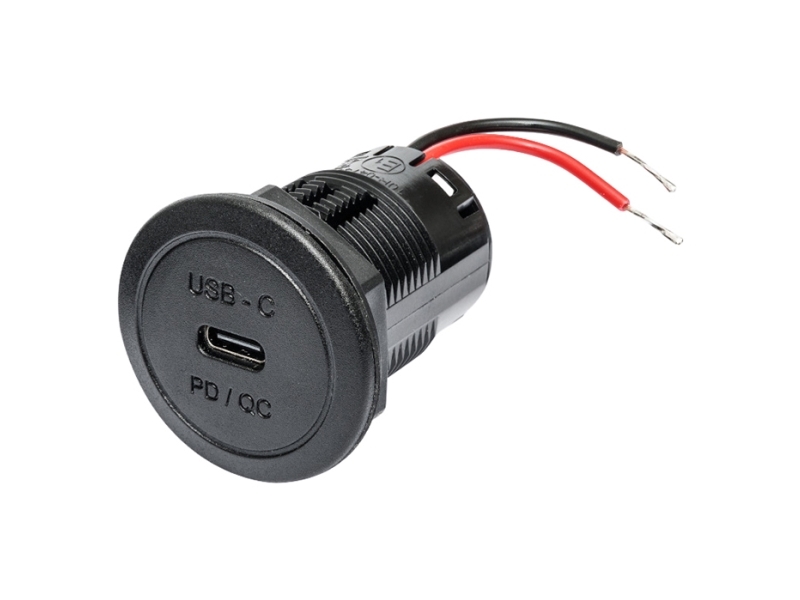 Dobbelt USB-C stik til påbygning 12/24V
