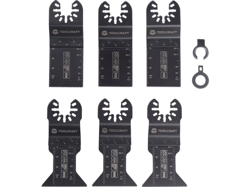 Toolcraft To-10283859 Bimetall-Zubehörsatz, Multifunktionswerkzeug 6-Teilig