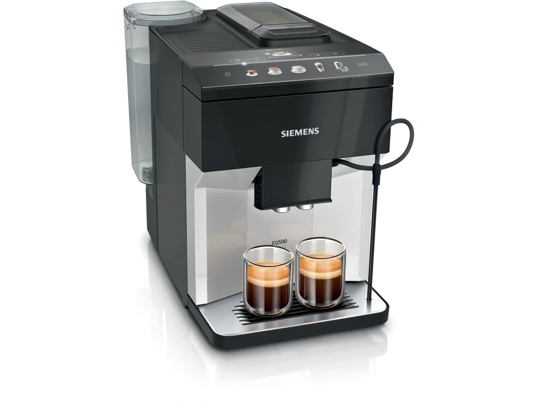 Siemens EQ.500 TP511R01, Espressomaskin, 1,9 l, Kaffeb&ouml;nor, Inbyggd kvarn, 1500 W, Svart, Silver