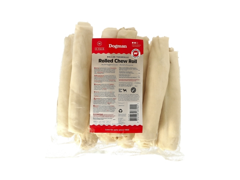 Dogman Tuggrulle Rullad 10p Vit 20cm 20cm | Sällskapsdjur - Hund - Hundgodis | GameStuff