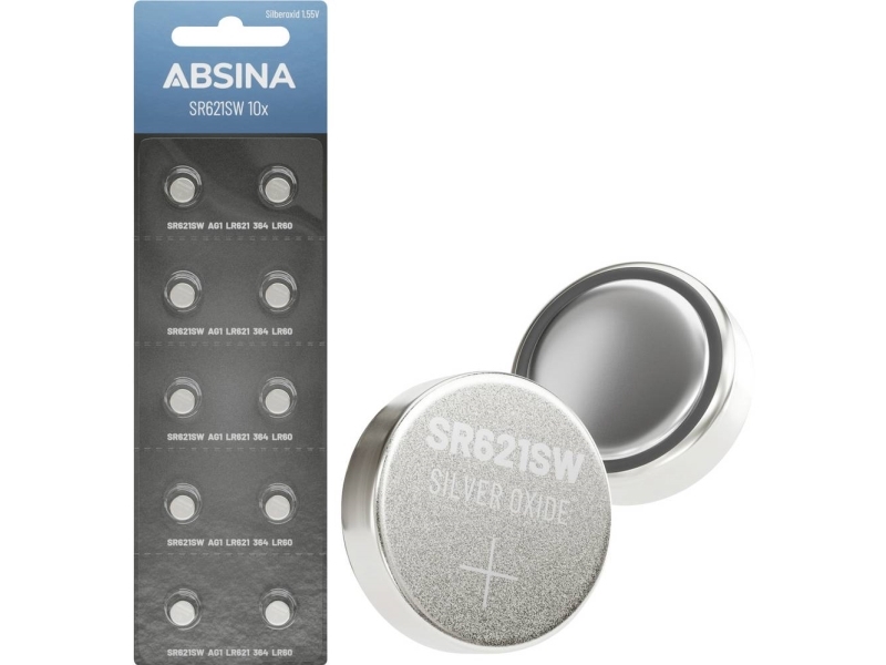 Absina Knapcellebatteri 364 1.55 V 10 Stk Sølvoxid