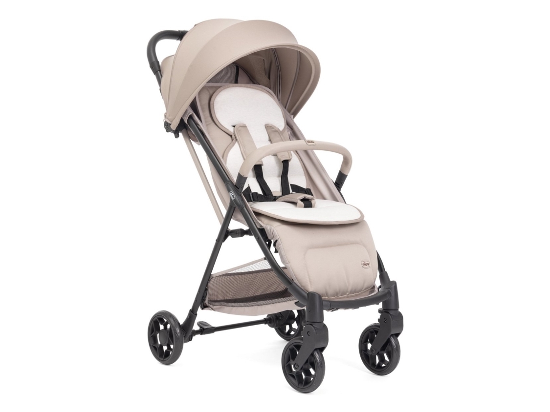 Chicco Taormina, Baldakin, Letvægts klapvogn, Ethvert køn, Sammenfoldelig, Beige, Hvid