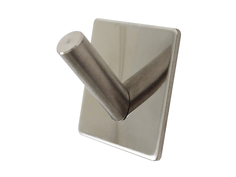 HOME It® selvklæbende enkelt krog i rustfrit stål 4 x 4 cm spejlblank