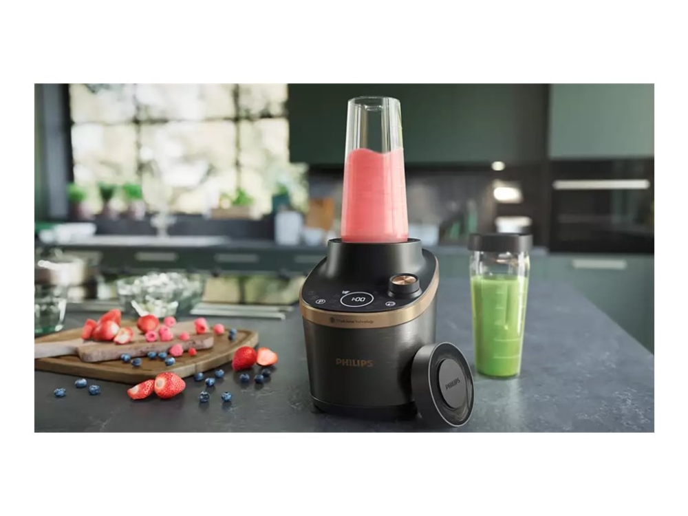Philips Flip&Ampjuice Blender Hr3770/00 Hochgeschwindigkeitsmixer Mit Rohsaftextraktion, Tischmixer, Impulsfunktion, Eiscrusher, 1 M, 1500 W