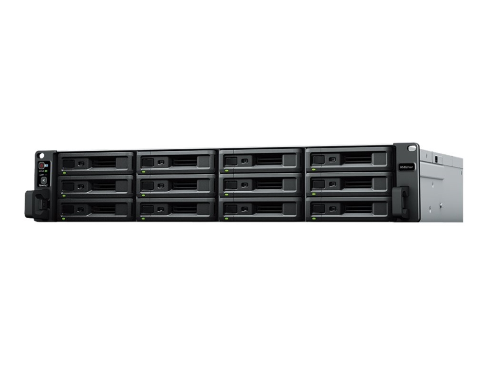 Synology RackStation RS3621xs+ - NAS-server - 12 bays - 144 TB - rackversion - SATA 6Gb/s - HDD 12 TB x 12 - RAID 0, 1, 5, 6, 10, JBOD, RAID F1 - RAM 8 GB - Gigabit Ethernet / 10 Gigabit Ethernet - iSCSI support - 2U