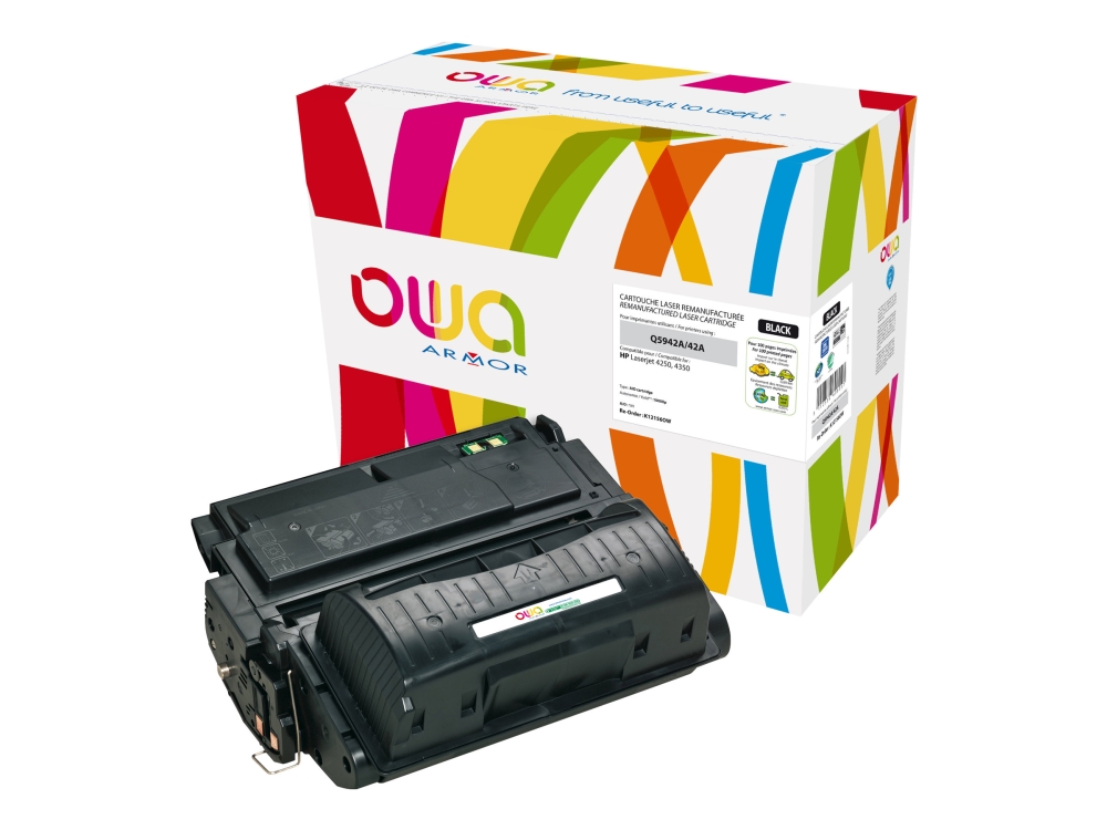 Owa - Sort - Kompatibel - Genproduceret - Tonerpatron (Alternativ Til: Hp Q5942a) - For Hp Laserjet 4240, 4250, 4350
