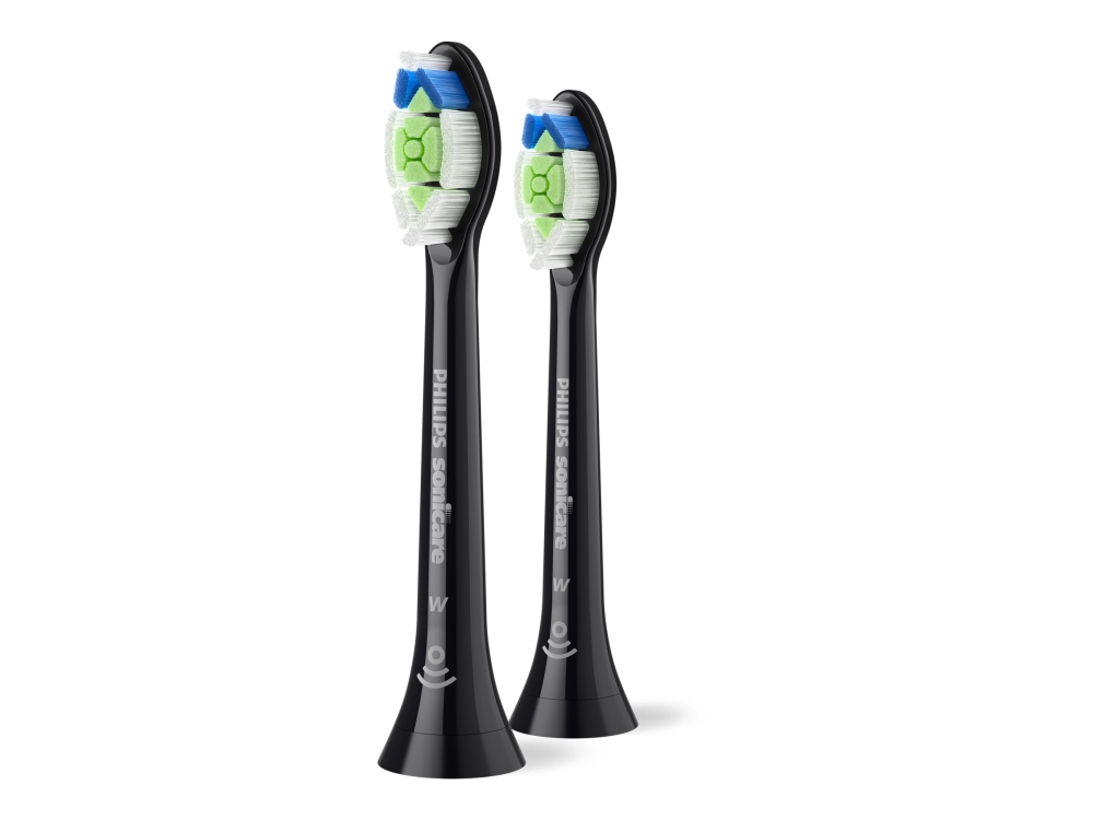Philips Sonicare W2 Optimal White Hx6062 - Ekstra Tandbørstehoved - Til Tandbørste - Sort (Pakke Med 2)