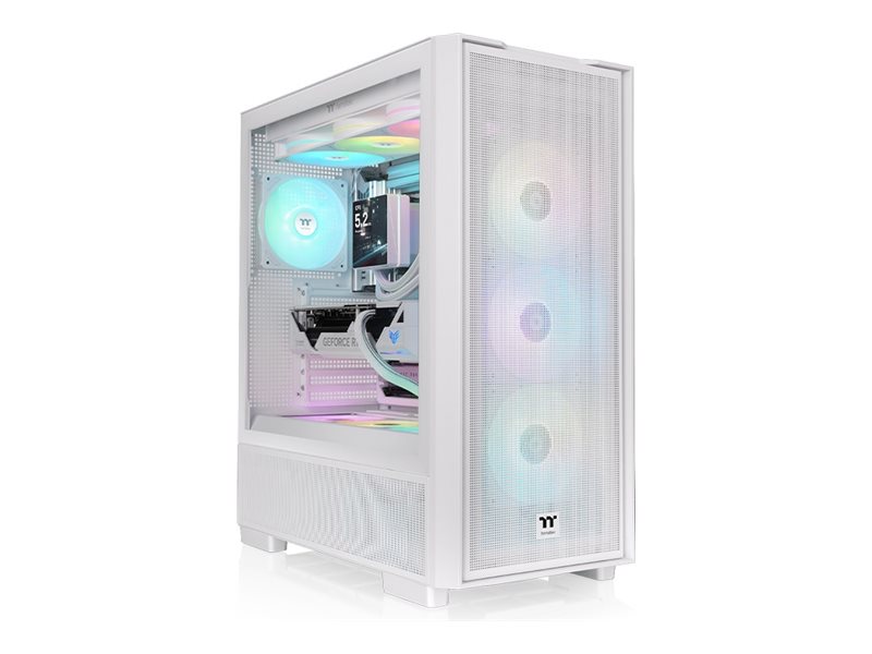 Thermaltake S380 Tg Argb, Midi Tower, Pc, Schwarz, Weiß, Atx, Eatx, Micro Atx, Mini-Itx, Spcc, Gehärtetes Glas, Gaming