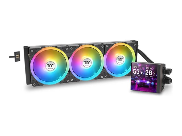 Thermaltake MAGFloe 360 Ultra ARGB Sync - Kylsystem med vätska till processorn - Elementstorlek: 360 mm - (för: AM4, AM5, LGA1851, LGA1700, LGA1200, LGA1156, LGA1155, LGA1151, LGA1150, LGA2066, LGA2011, LGA2011-3, FM2, AM3+, AM3, AM2, AM2+, FM1) - koppar - 120 mm - svart | Datorkomponenter - Vattenkylning | GameStuff