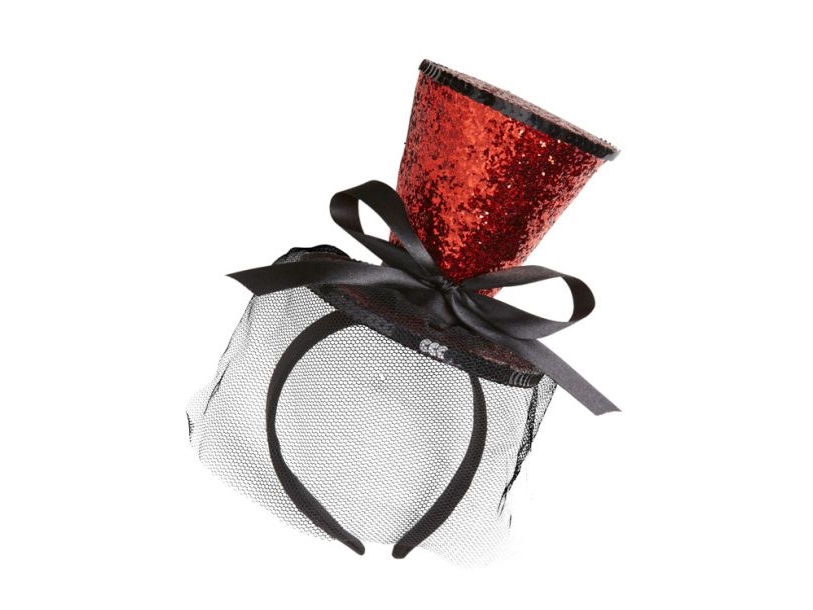 Rød Glimmer Mini Hat