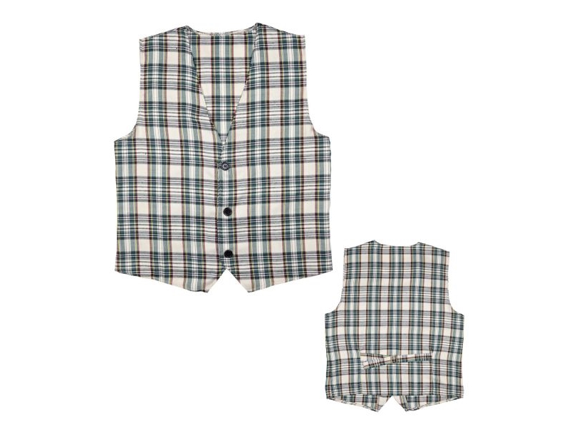 Beige Skotsternet Vest