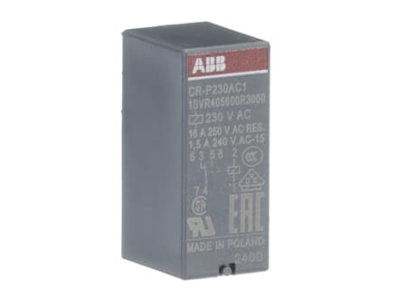 ABB CR-P230AC1, Interface-relæ, Grå, 24 V, 16 A, IP67, IEC/EN 61810-1
