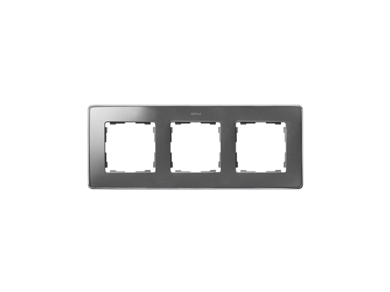 Kontakt-Simon Simon Detail 82 Dreifach-Rahmen Detail-Metall Aluminium / Sockel Chrom 8201630-093