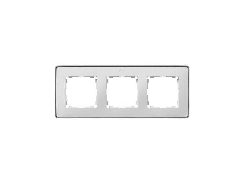 Kontakt-Simon Simon Detail 82 Dreifach-Rahmen Detail Select-Metall Weiss / Sockel Aluminium 8201630-243 - 8201630-243