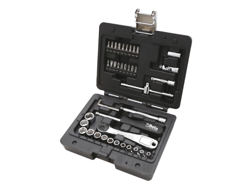 Beta Bw 903E/C42, Steckschlüssel-Set, 1 Stück(E), Schwarz, Ratschengriff, T-Griff, 1/4"