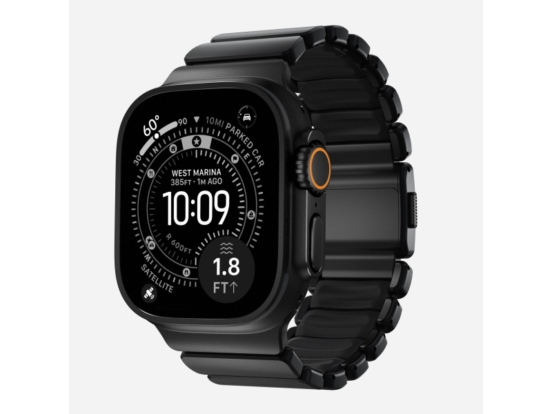 Nomad Stratos Band, Band, Smartwatch, Black, Apple, Ultra 1-11 And Se, Titanium
