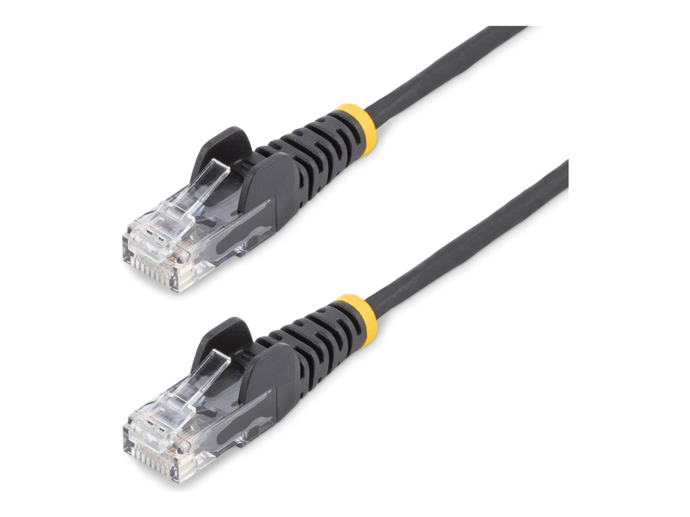 Startech.Com 25Cm Black Slim Cat6 Ethernet Cable, Snagless, 100W Poe, Utp, Lszh, 28Awg Pure Bare Copper Wire, Slim Rj45 Network Patch Cord W/Strain R
