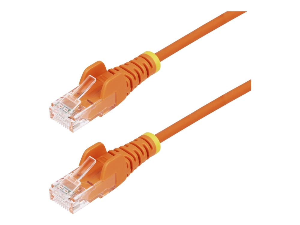 Startech.Com 25Cm Orange Slim Cat6 Ethernet Cable, Snagless, 100W Poe, Utp, Lszh, 28Awg Pure Bare Copper Wire, Slim Rj45 Network Patch Cord W/Strain