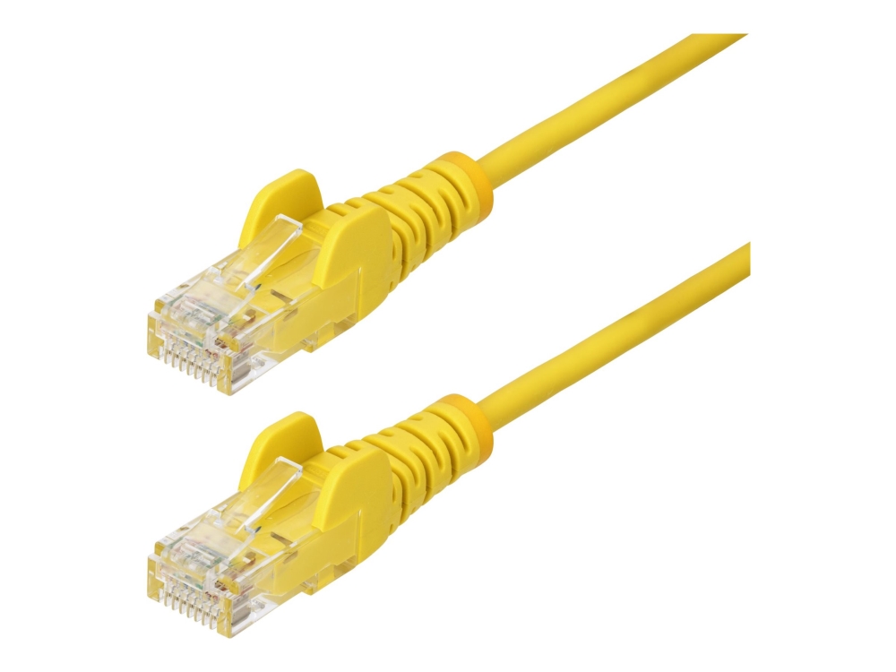 Startech.Com 25Cm Yellow Slim Cat6 Ethernet Cable, Snagless, 100W Poe, Utp, Lszh, 28Awg Pure Bare Copper Wire, Slim Rj45 Network Patch Cord W/Strain