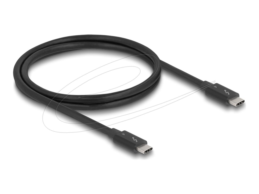 Delock Thunderbolt 4 Kabel 40 Gbps Pd 3.1 240 W 1 M Schwarz, Männlich, Männlich, 1 M, 40 Gbit/S, Schwarz, Gold