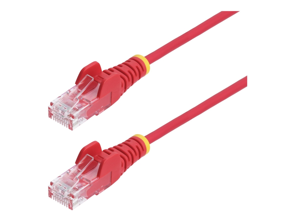 Startech.Com 25Cm Red Slim Cat6 Ethernet Cable, Snagless, 100W Poe, Utp, Lszh, 28Awg Pure Bare Copper Wire, Slim Rj45 Network Patch Cord W/Strain Rel