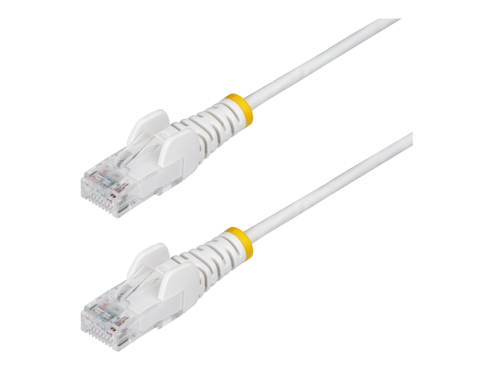 Startech.Com 25Cm White Slim Cat6 Ethernet Cable, Snagless, 100W Poe, Utp, Lszh, 28Awg Pure Bare Copper Wire, Slim Rj45 Network Patch Cord W/Strain R