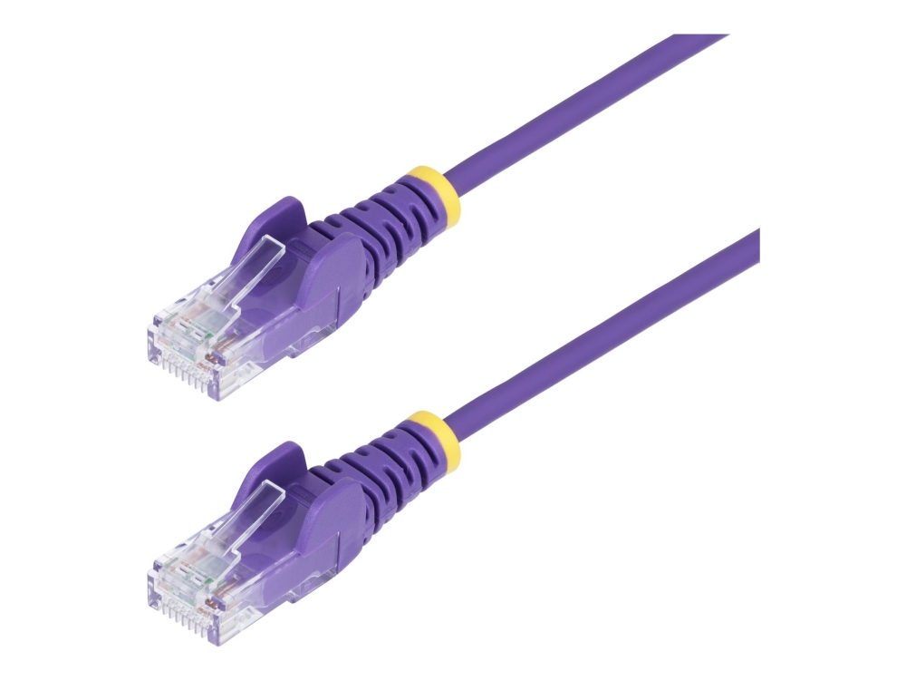 Startech.Com 25Cm Purple Slim Cat6 Ethernet Cable, Snagless, 100W Poe, Utp, Lszh, 28Awg Pure Bare Copper Wire, Slim Rj45 Network Patch Cord W/Strain