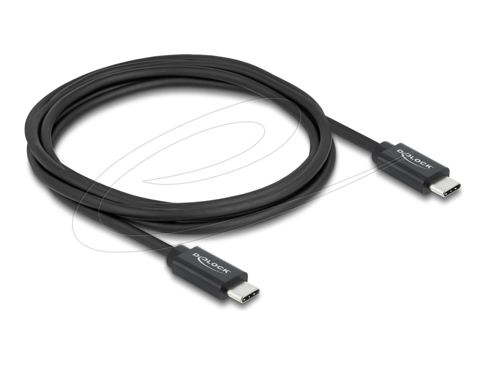Delock - Usb-Kabel - Usb-C (Han) Til Usb-C (Han) - Usb 3.2 / Thunderbolt 3 - 48 V - 5 A - 2 M - 8K30 Hz (7680 X 4320) Support, 4K144 Hz (3840 X 2160)