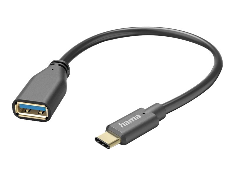 Hama - Usb Adapter - 24 Pin Usb-C (Han) Til Usb Type A (Hun) - Usb 3.1 Gen 1 - 15 Cm - Sort