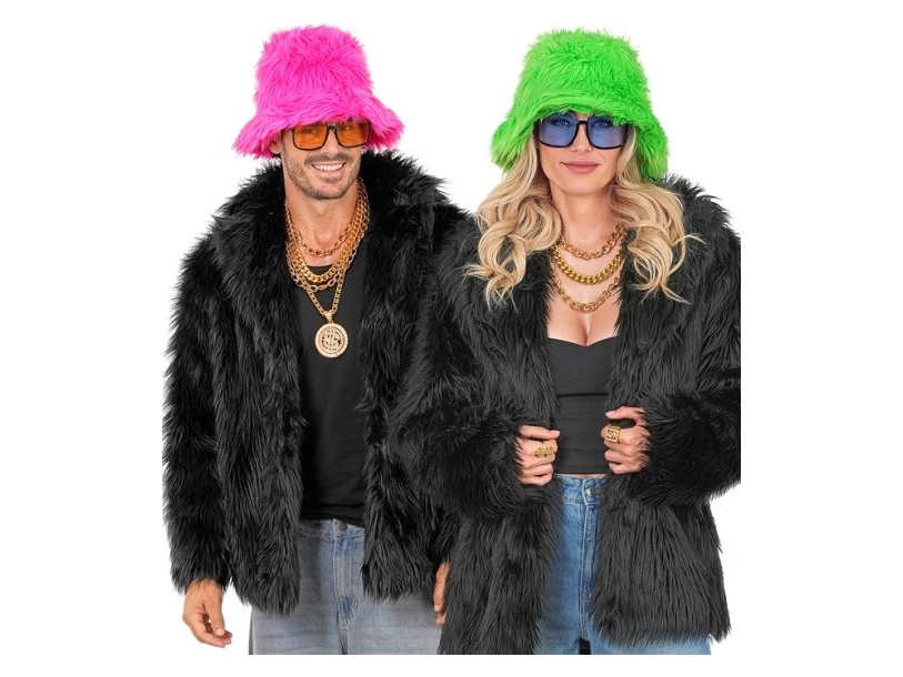 Schwarze Pelzjacke Aus Kunstfell