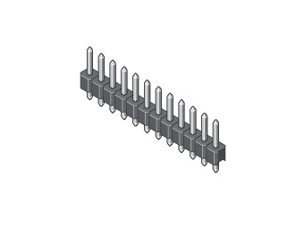 MPE-Garry 087-1-050-0-S-XS0-1260, Pin header, Sort, Metallic, Kobber, 260 °C, Lige, Hanstik