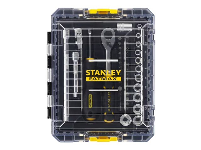 Stanley Fatmax Pro-Stack - Screwdriver Handle, Screwdriver Bit, Ratchet And Socket Set - 48 Stykker - I Pro-Stack Case