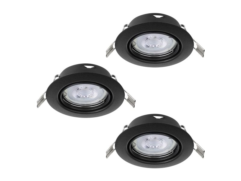 Eglo Mazuby Flush Mount Kit Kip Ø87 Gu10 3X345lm Schwarz