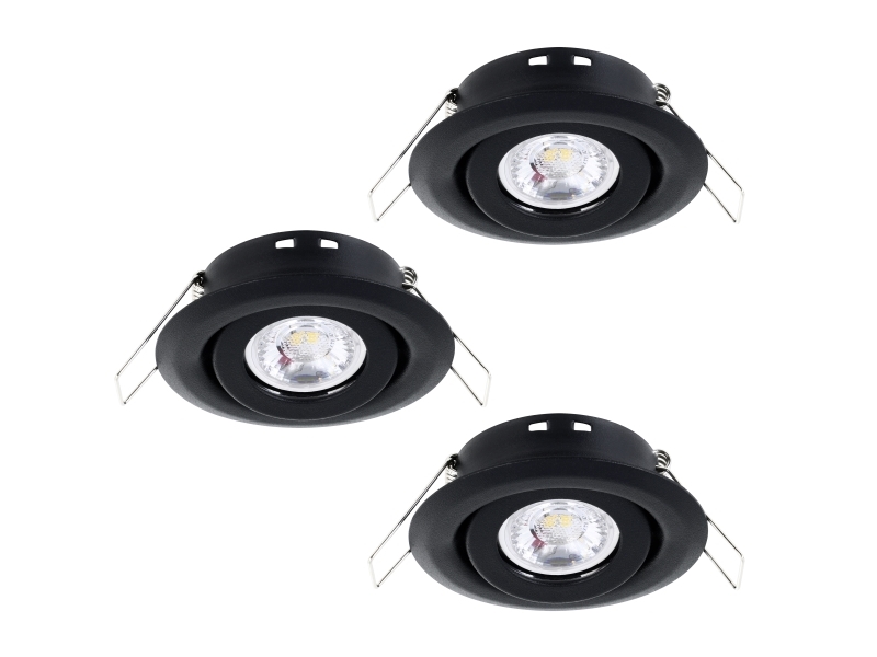 Eglo Saliceto Mini-Puck Flush Mount Kit Kip Ø77 3X350lm 3000K Dimmbar Schwarz